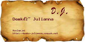 Demkó Julianna névjegykártya